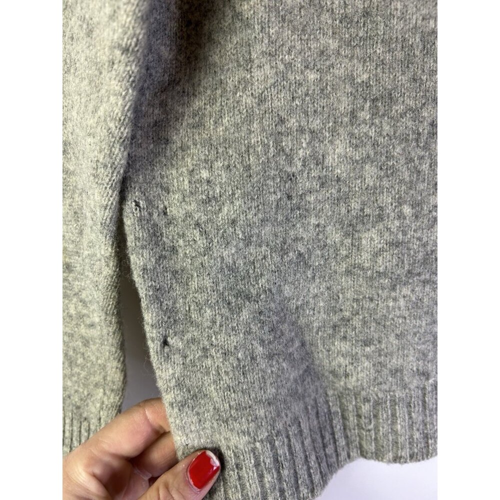 Vintage 60s Rockabilly Virgin Wool Cardigan Sweater Blank Gray - Picture 11 of 11